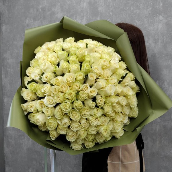 Белые розы букеты большие