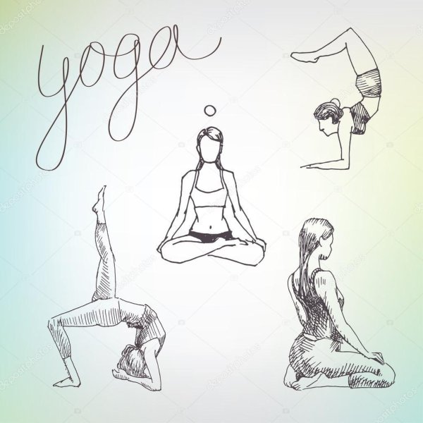 Йога нарисованные