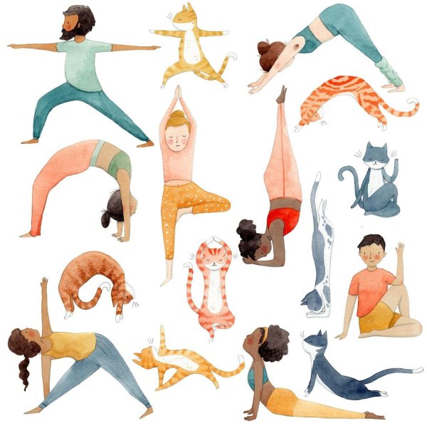 Йога нарисованные