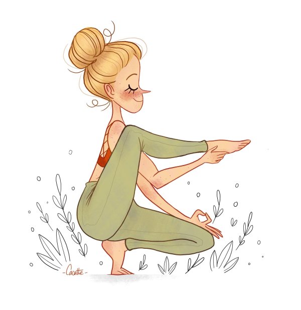 Йога нарисованные