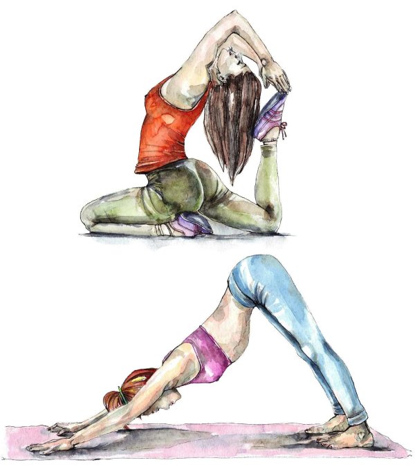 Йога нарисованные