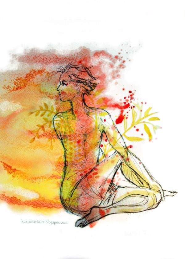 Йога нарисованные