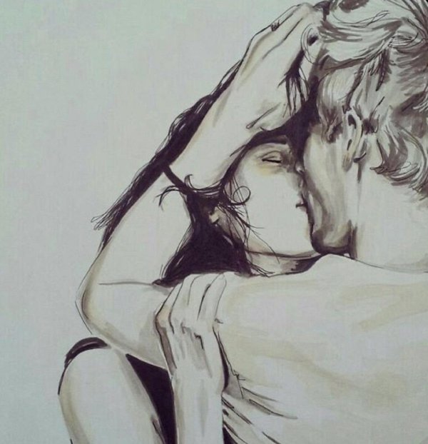 Влюбленные пары нарисованные