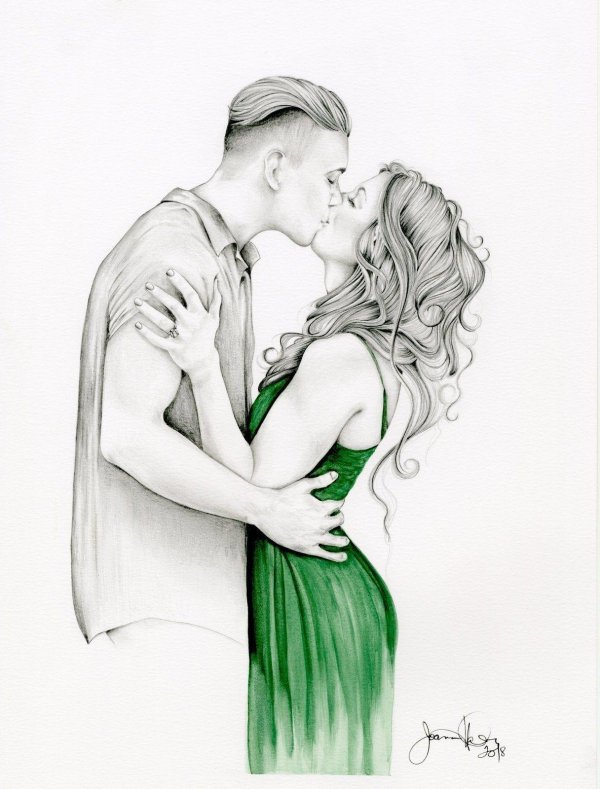 Влюбленные пары нарисованные