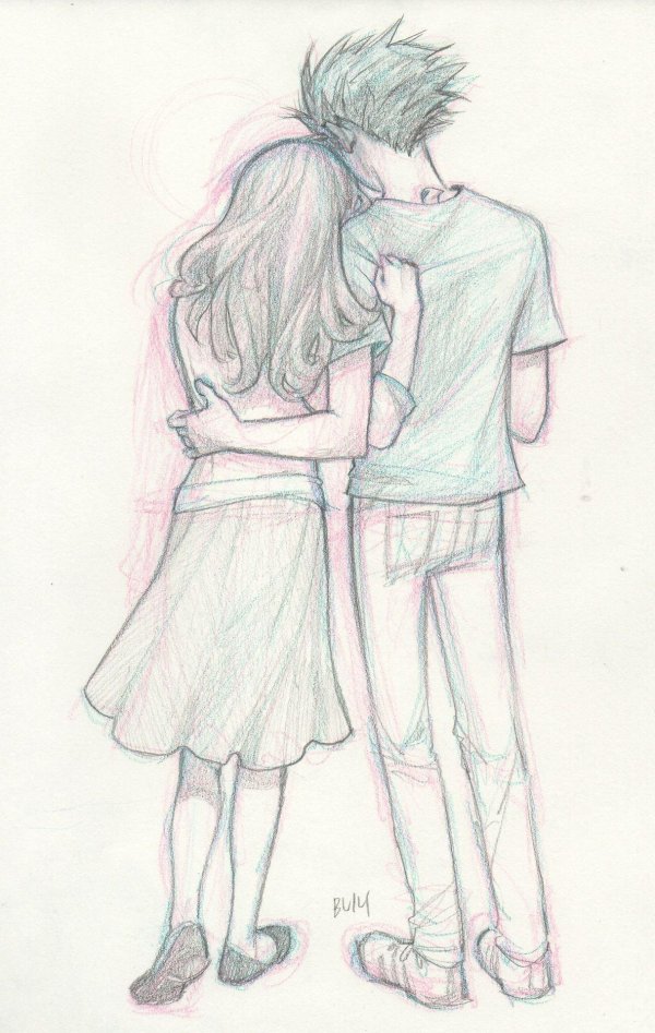 Влюбленные пары нарисованные