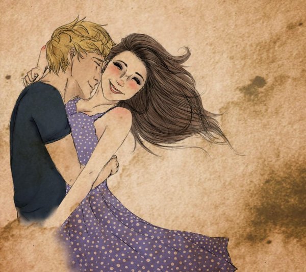 Влюбленные пары нарисованные