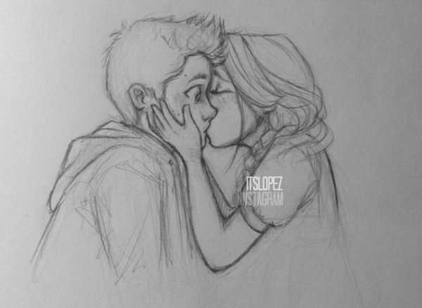 Влюбленные пары нарисованные