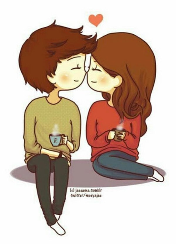 Влюбленные пары нарисованные