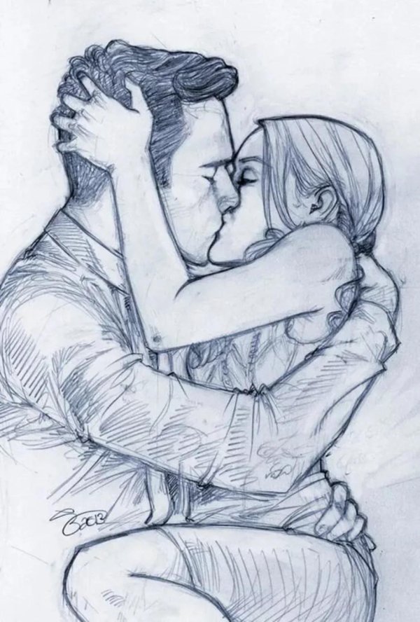 Влюбленные пары нарисованные