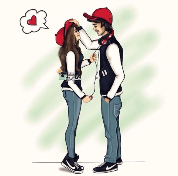 Влюбленные пары нарисованные