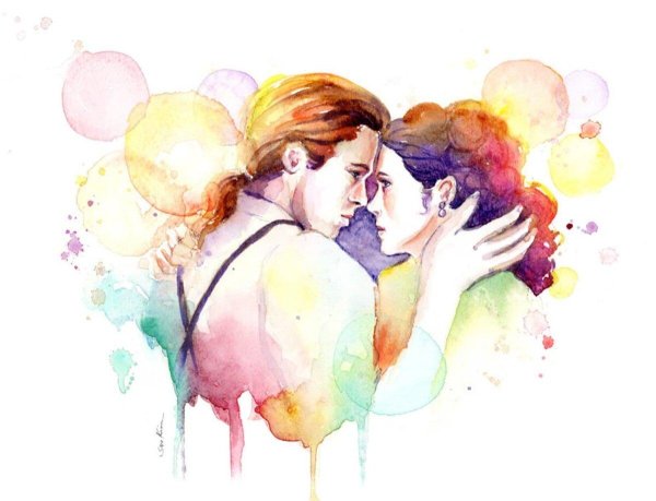 Влюбленные пары нарисованные