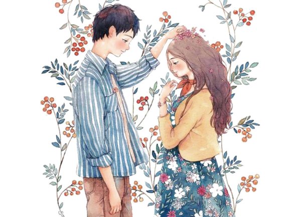 Влюбленные пары нарисованные