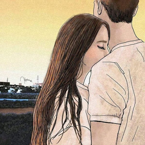 Влюбленные пары нарисованные