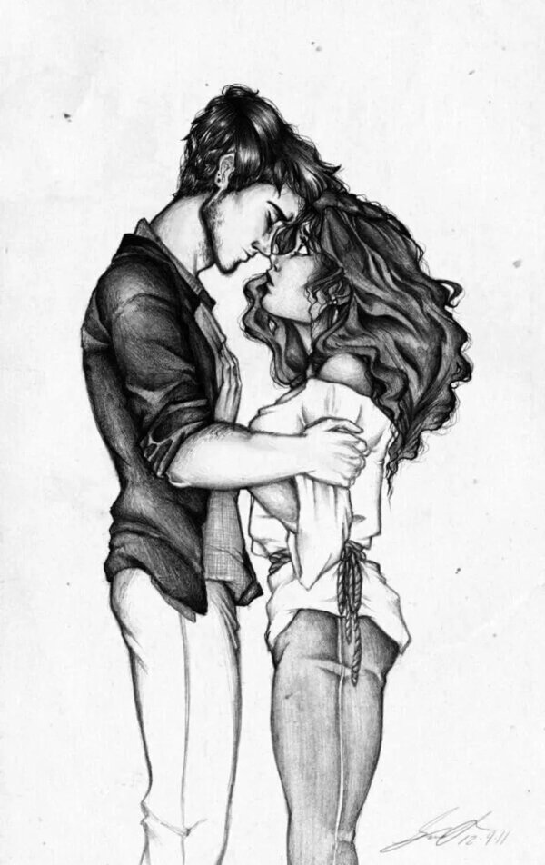 Влюбленные пары нарисованные