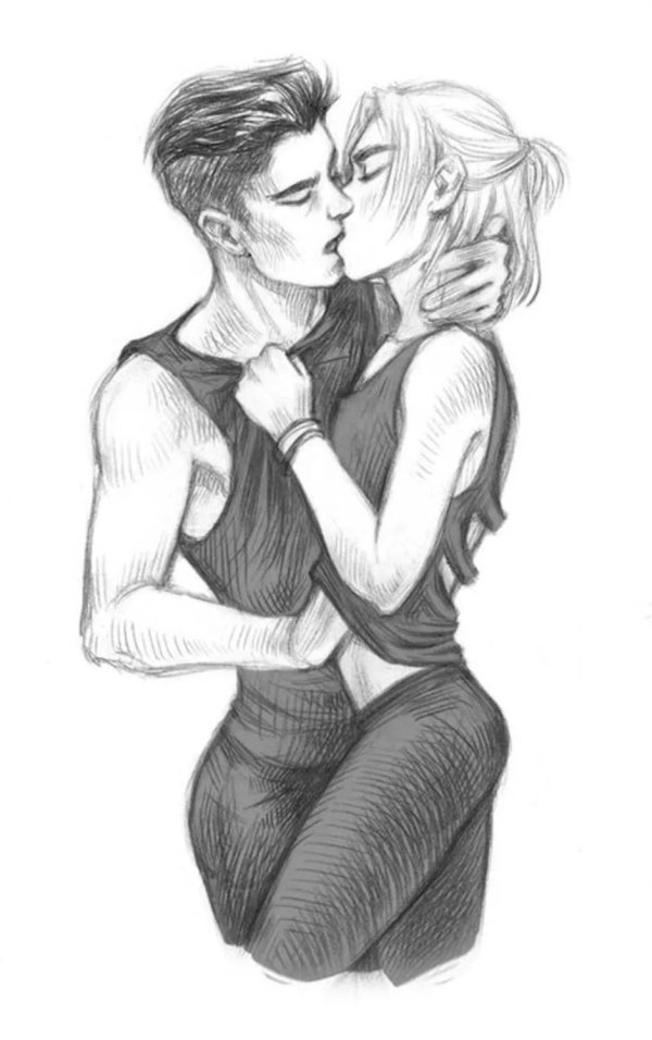 Влюбленные пары нарисованные