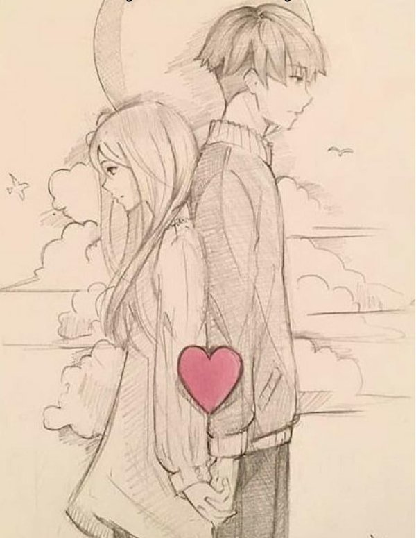 Влюбленные пары нарисованные