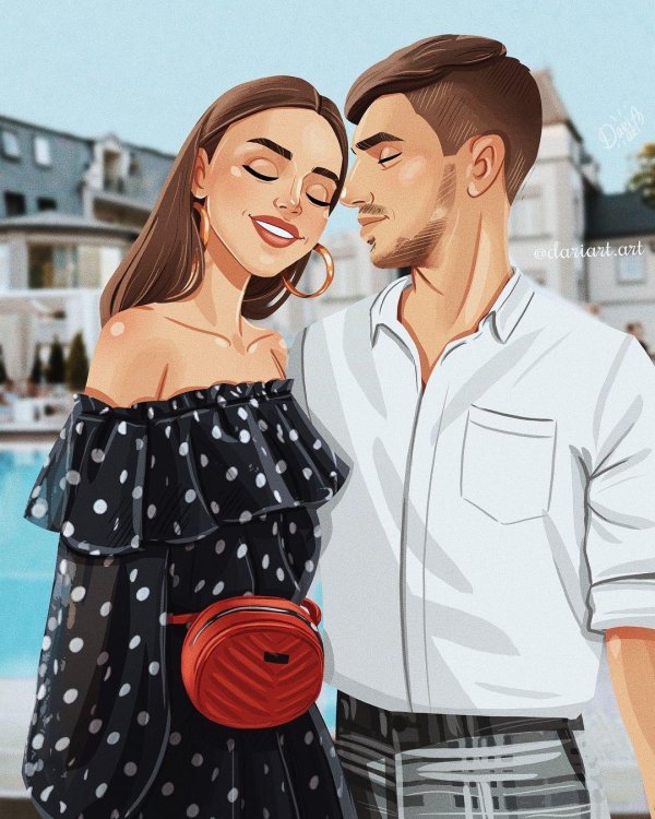 Влюбленные пары нарисованные