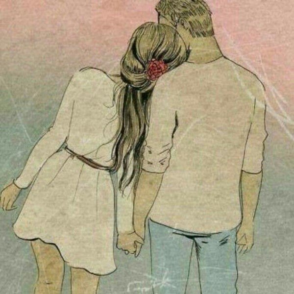 Влюбленные пары нарисованные