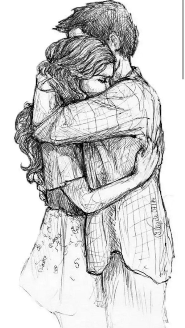 Влюбленные пары нарисованные