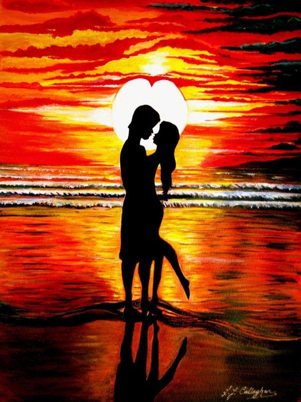 Влюбленные пары нарисованные