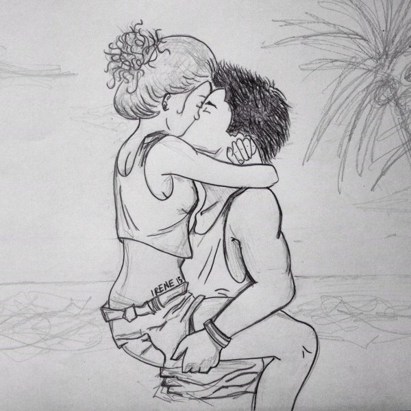 Влюбленные пары нарисованные