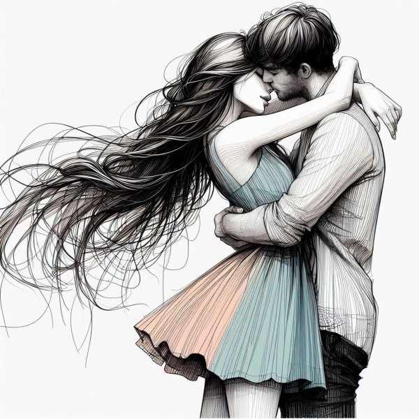 Влюбленные пары нарисованные