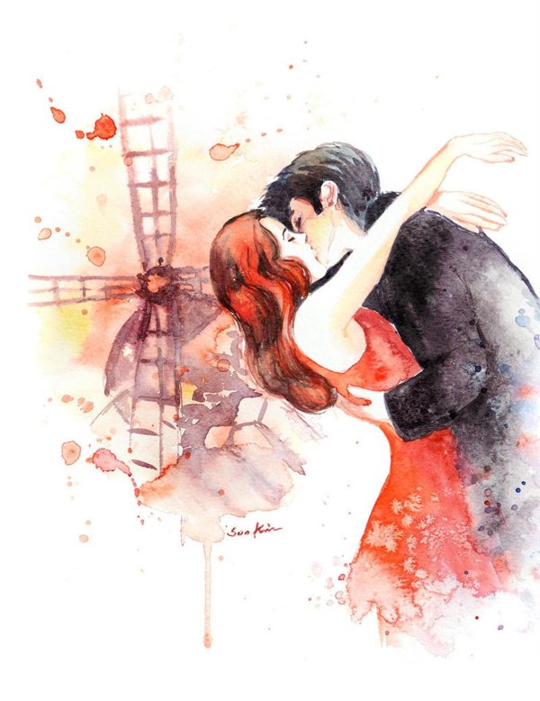 Влюбленные пары нарисованные