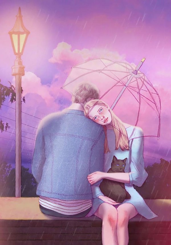 Влюбленные пары нарисованные