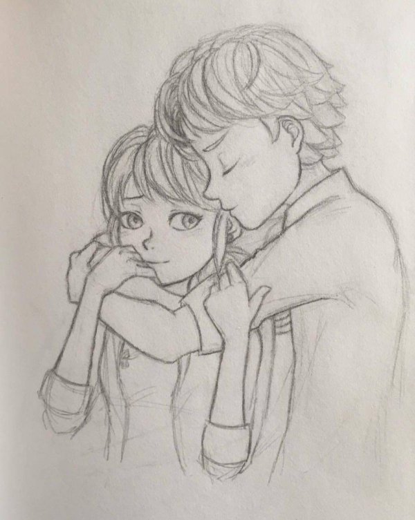 Влюбленные пары нарисованные