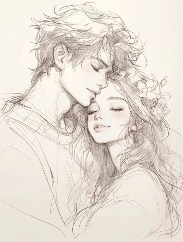 Влюбленные пары нарисованные