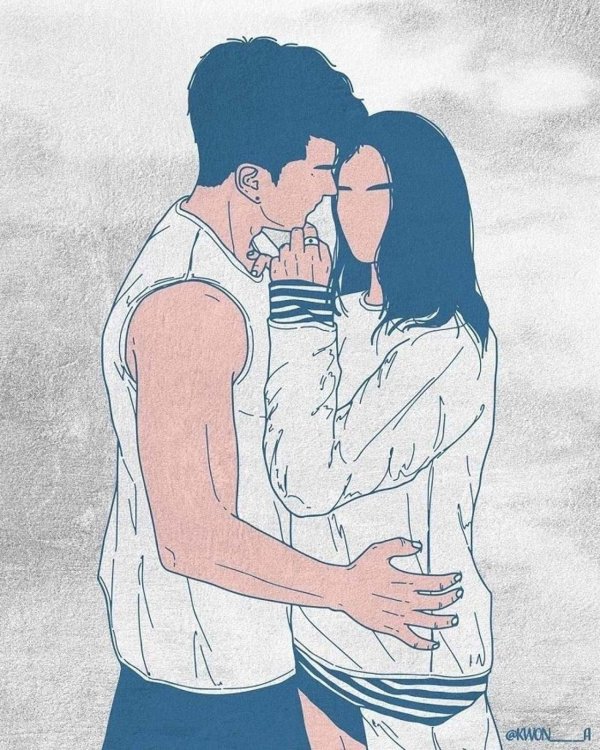 Влюбленные пары нарисованные