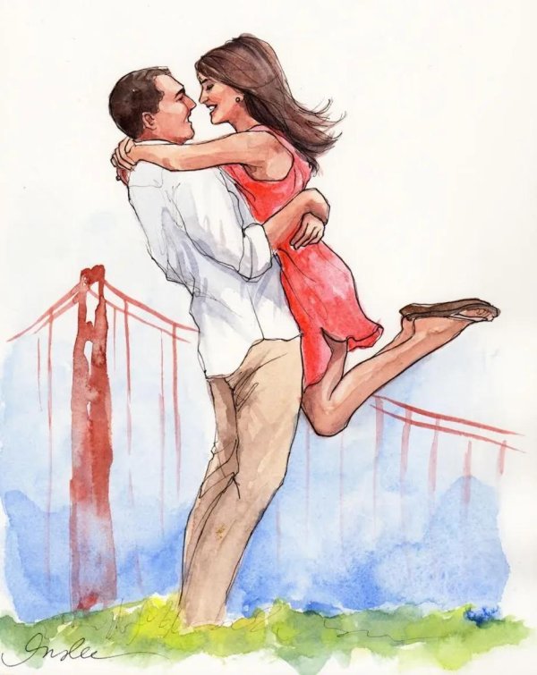 Влюбленные пары нарисованные