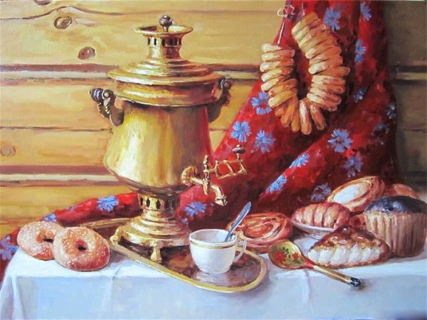 Чаепитие с самоваром