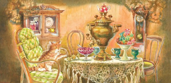 Чаепитие с самоваром