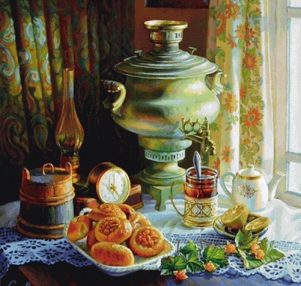 Чаепитие с самоваром