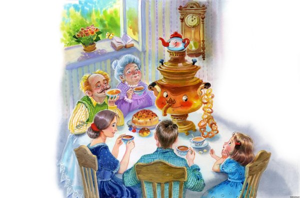 Чаепитие с самоваром