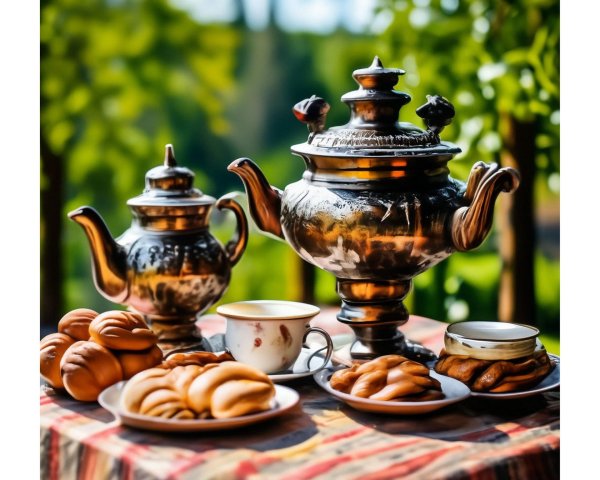 Чаепитие с самоваром