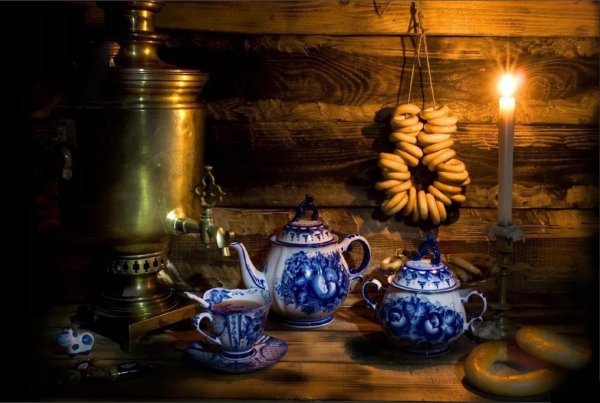 Чаепитие с самоваром