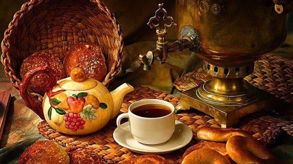 Чаепитие с самоваром