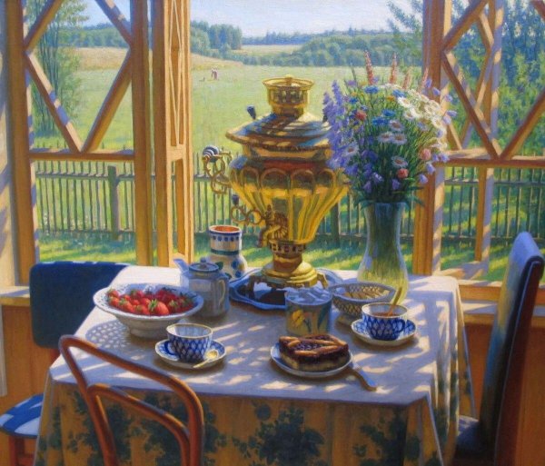 Чаепитие с самоваром