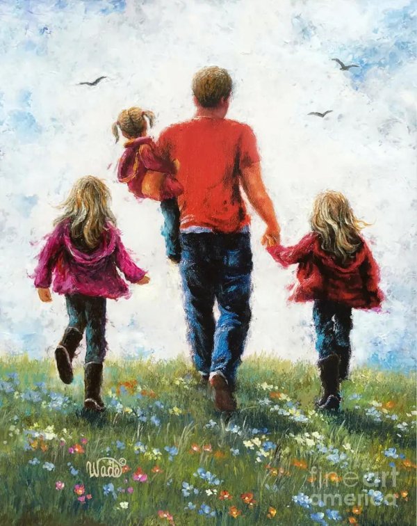 С детьми семья