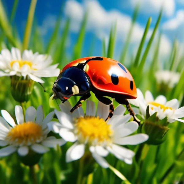 С божьей коровкой