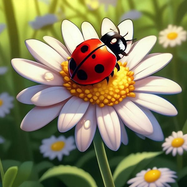 С божьей коровкой