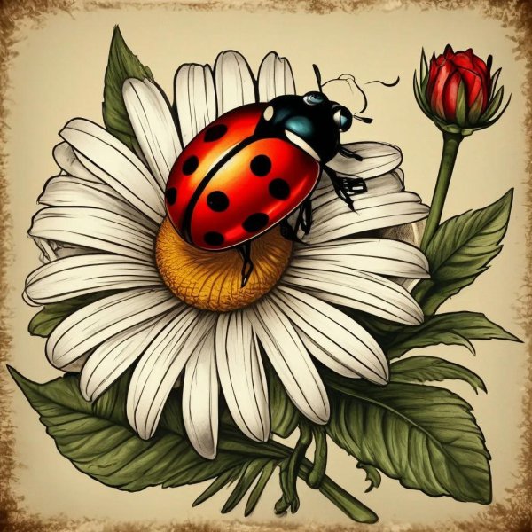 С божьей коровкой