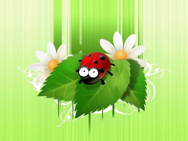 С божьей коровкой