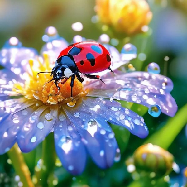 С божьей коровкой