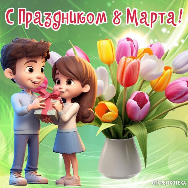 красивая открытка на 8 марта