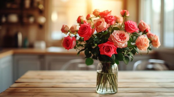 цветок на столе