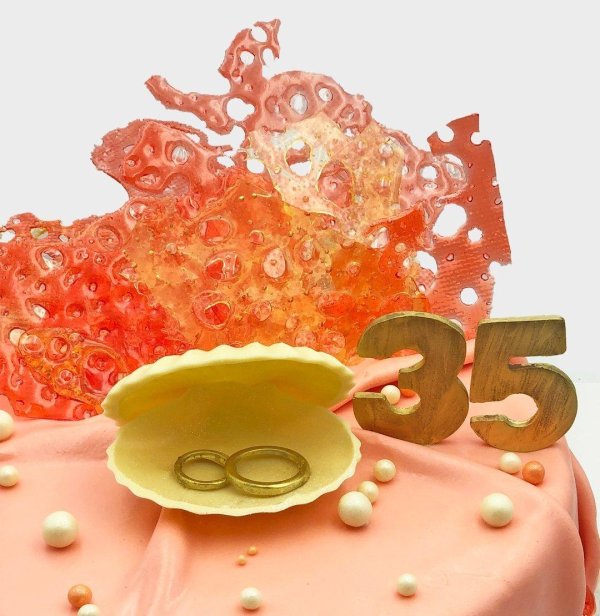 Коралловая свадьба с пожеланиями