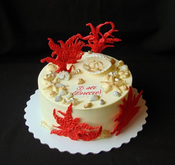 Коралловая свадьба с пожеланиями